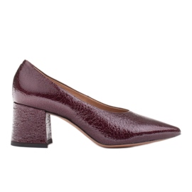 Marco Shoes Elegantní bordové lodičky z laku červený