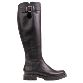 Marco Shoes Černé boty 1340K s kovovými detaily černá Marco Shoes Černé boty 1340K s kovovými detaily černá