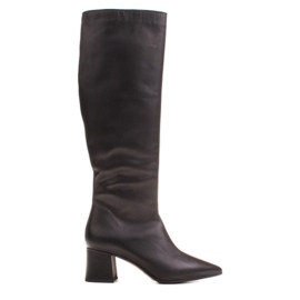 Marco Shoes Elegantní, štíhlé černé kozačky černý