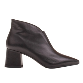 Marco Shoes Tenké kožené kotníkové boty 1460B s gumovým svrškem černý