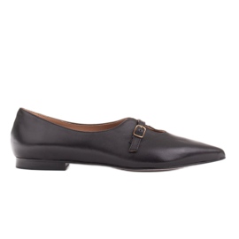 Marco Shoes Štíhlé černé dámské balerínky 1332P s páskem černá Marco Shoes Štíhlé černé dámské balerínky 1332P s páskem černá