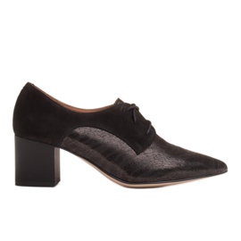 Marco Shoes Černé šněrovací boty 1248P ze semiše se vzorem černý