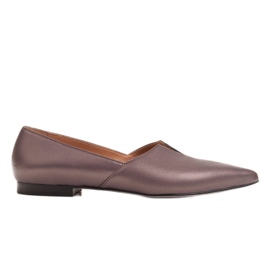 Marco Shoes Balerínky s vykrojením v odstínu teplé šedé šedá Marco Shoes Balerínky s vykrojením v odstínu teplé šedé šedá