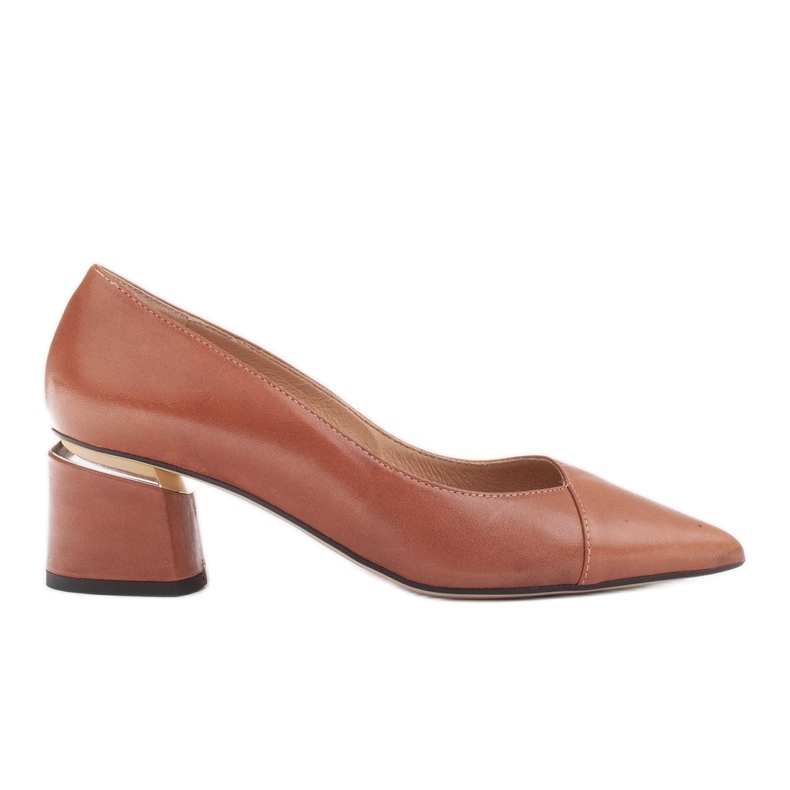 Marco Shoes Čerpadla hnědá 1450P Marco se zlatem v patě hnědý Marco Shoes Čerpadla hnědá 1450P Marco se zlatem v patě hnědý