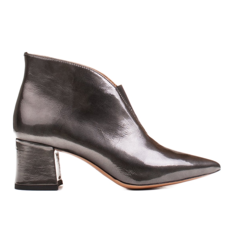 Marco Shoes Tenké kožené kotníkové boty 1460B s gumovým svrškem šedá