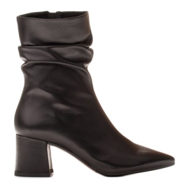 Marco Shoes Dámské vysoké boty Marco s řasením černá Marco Shoes Dámské vysoké boty Marco s řasením černá
