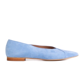 Marco Shoes Přírodní semišové modré balerínky modrý Marco Shoes Přírodní semišové modré balerínky modrý