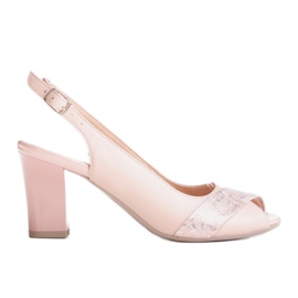 Marco Shoes Růžové sandály 1142P s kovovým páskem růžový Marco Shoes Růžové sandály 1142P s kovovým páskem růžový