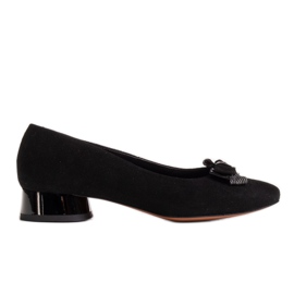 Marco Shoes Elegantní černé balerínky s mašlí černý