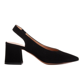 Marco Shoes Černé sandály 1501P s páskem a gumou černý