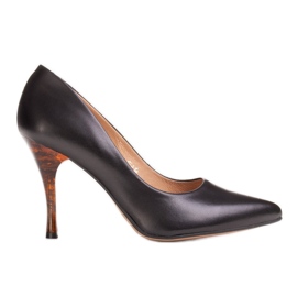 Marco Shoes Černé podpatky 1599P s jantarovou patou černý