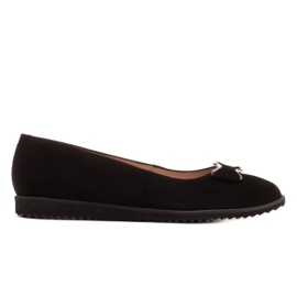 Marco Shoes Černé semišové kožené balerínky černý