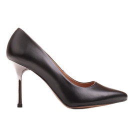 Marco Shoes Černé jehlové podpatky s kovovým podpatkem černý