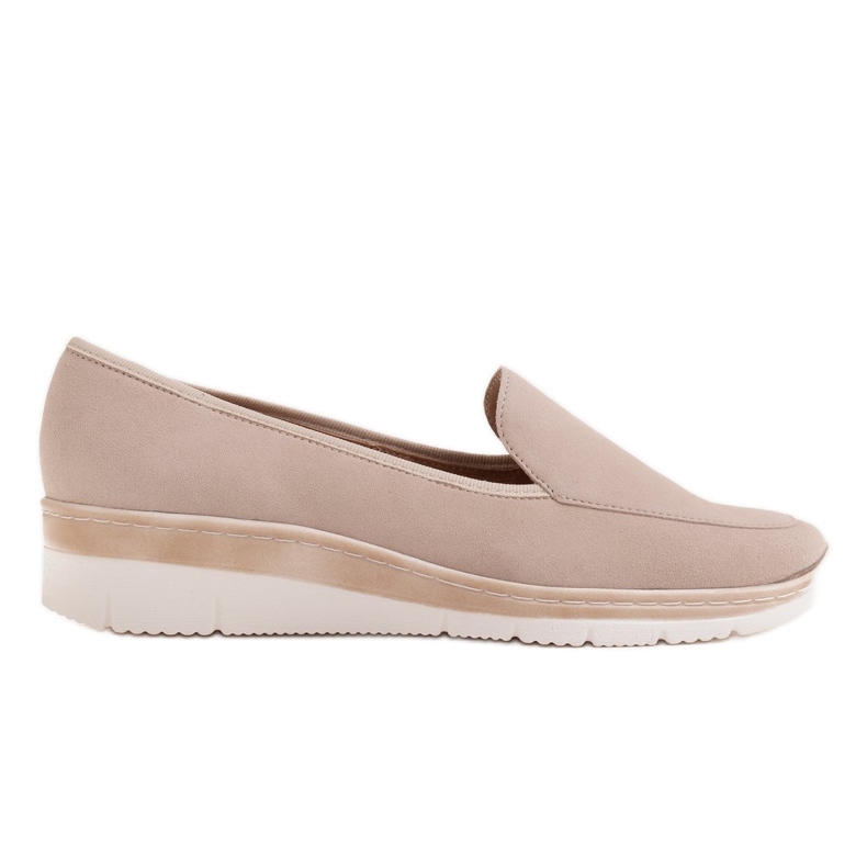 Radoskór Pohodlné nízké klínové boty pro širší nohu béžový