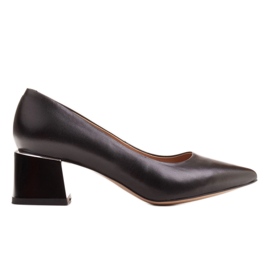 Marco Shoes Elegantní dámské lodičky z přírodní kůže černý