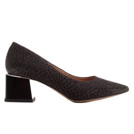 Marco Shoes Elegantní lodičky z kamzíkové kůže černý