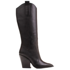 Marco Shoes Černé dámské boty Marco 1399K kovbojské boty černý