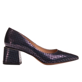 Marco Shoes Elegantní lodičky z kamzíkové kůže námořnická modř