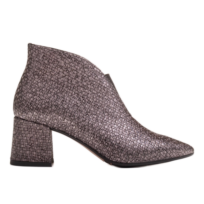 Marco Shoes Tenké kožené kotníkové boty 1460B s gumovým svrškem šedá