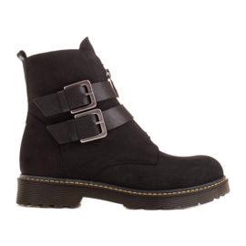 Marco Shoes Dámské černé kozačky na tlustém průhledném dně černá