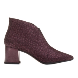 Marco Shoes Tenké vínové kozačky 1779B s gumou v horní části červený vícebarevný