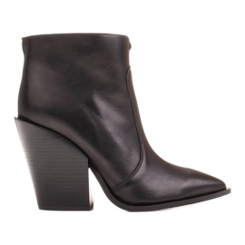 Marco Shoes Dámské kovbojské boty z přírodní kůže černý
