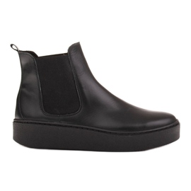 Marco Shoes Nízké kozačky z měkké přírodní kůže černý