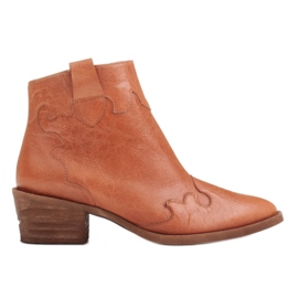 Marco Shoes Červené kozačky z nepravidelně zvrásněné přírodní kůže červený vícebarevný