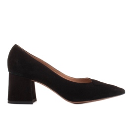 Marco Shoes Elegantní černé semišové lodičky 1434P černá Marco Shoes Elegantní černé semišové lodičky 1434P černá