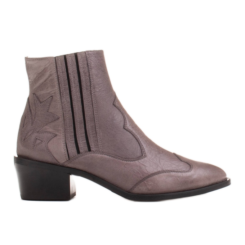 Marco Shoes Šedé retro kovbojské boty s pokrčenou kůží šedá Marco Shoes Šedé retro kovbojské boty s pokrčenou kůží šedá