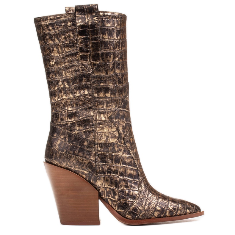 Marco Shoes Marco boty 1408K staré zlaté kovbojské boty zlatý