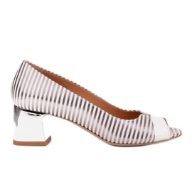 Marco Shoes Lodičky s otevřenou přední částí, chromová pata stříbro