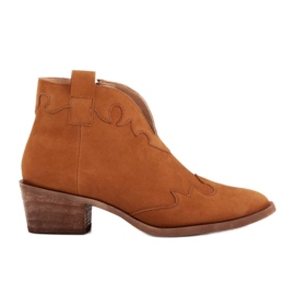 Marco Shoes Neizolované boty se semišovými a vlnitými vložkami hnědý