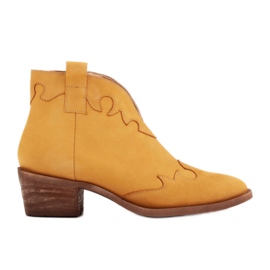 Marco Shoes Neizolované boty se semišovými a vlnitými vložkami hnědý žluť