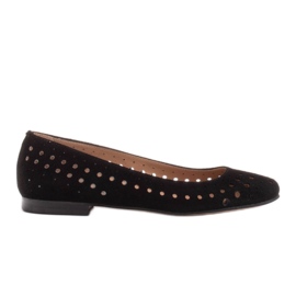 Marco Shoes Dámské balerínky s perforací na svršku černý