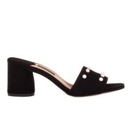 Marco Shoes Dámské pantofle Marco z přírodního semiše černý