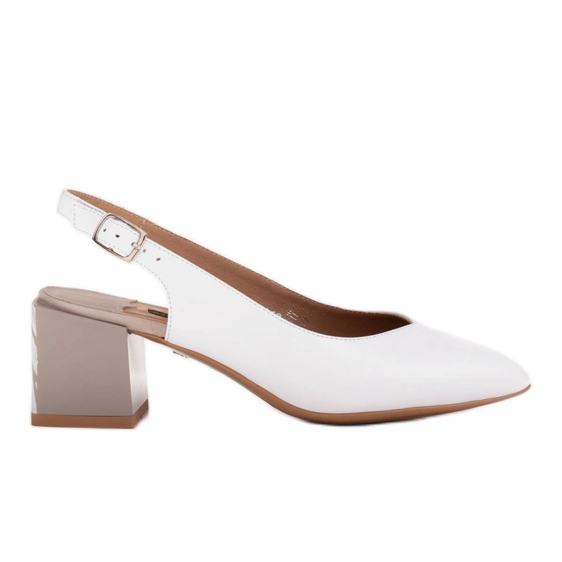 Marco Shoes Elegantní dámské lodičky na zebrovém podpatku bílý