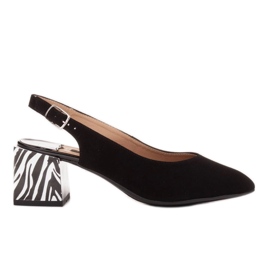 Marco Shoes Elegantní dámské lodičky na zebrovém podpatku černý