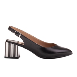 Marco Shoes Elegantní dámské lodičky na zebrovém podpatku černý