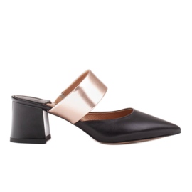 Marco Shoes Elegantní dámské lodičky na léto černý zlatý