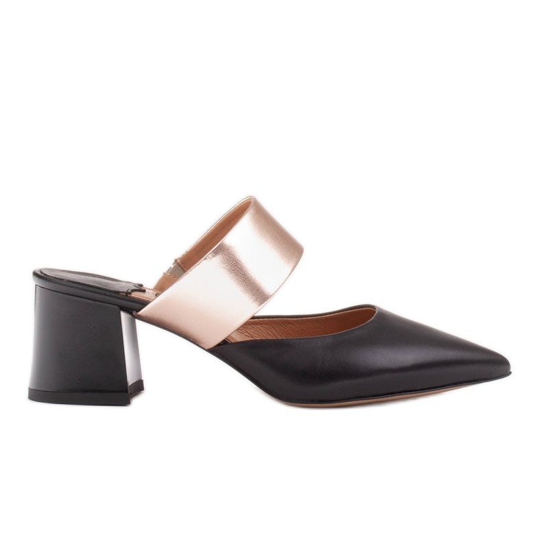 Marco Shoes Elegantní dámské lodičky na léto černá zlatý