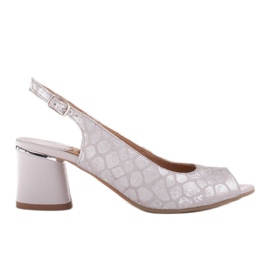 Marco Shoes Elegantní dámské sandály s metalickým akcentem stříbro