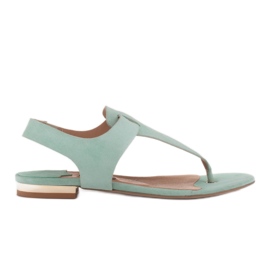 Marco Shoes Sandály z přírodní kůže v mátové barvě zelený