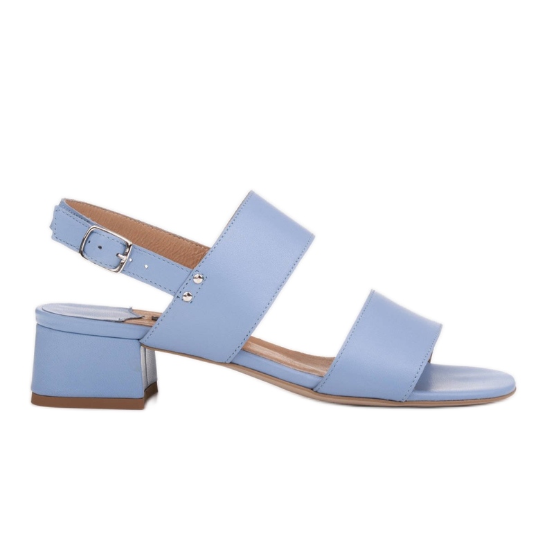 Marco Shoes Sandály Cinta s podpatkem potaženým kůží modrý