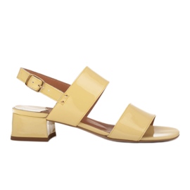 Marco Shoes Sandály Cinta s podpatkem potaženým kůží žluť
