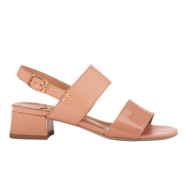 Marco Shoes Sandály Cinta s podpatkem potaženým kůží pomerančový