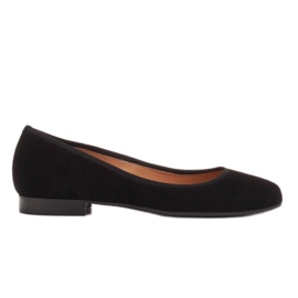 Marco Shoes Dámské balerínky Marco vyrobené z vysoce kvalitního přírodního semiše černý