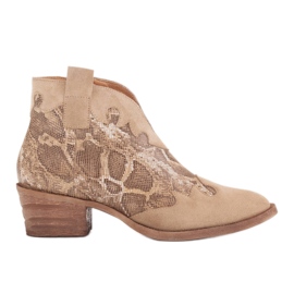 Marco Shoes Neizolované boty se semišovými a vlnitými vložkami béžový