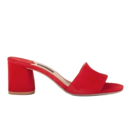 Marco Shoes Dámské pantofle Marco z přírodního semiše červený