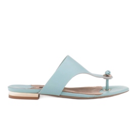 Marco Shoes Ploché žabky v mátové barvě s metalickou patou zelený